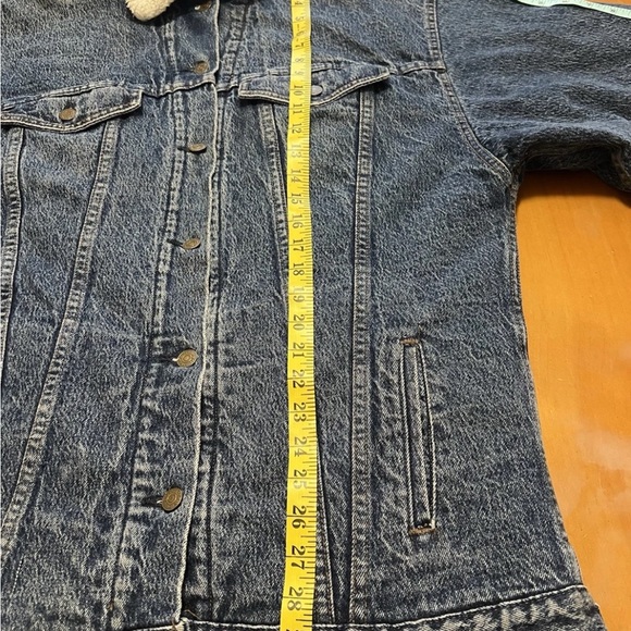 Vintage Levi’s 77935 Ranch Chore Coat Acid Wash Sherpa USA 80s M - Picture 7 of 16
